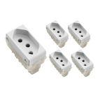 Kit 5 Módulos Tomada 2p+t 20a/250v Liz Branca Tramontina Bran