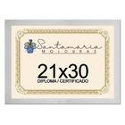 Kit 5 Molduras Porta Diploma Certificado 21x30 Branco