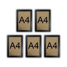 Kit 5 Molduras Quadro Certificado Diploma A4 Com Fundo Mdf -