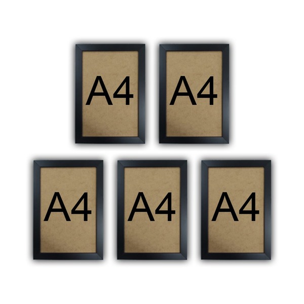 Kit 5 Molduras Quadro Certificado Diploma A4 Com Fundo Mdf -