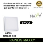 Kit 5 Painéis Embutir/slim Led Quadrado 18w Frio (6500k).