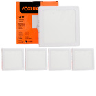 Kit 5 Painel Led Foxlux Quadrado Sobrepor 12w 3000k Branco