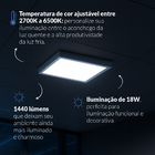 Kit 5 Painel Led Plafon Smart Sobrepor 18w 2700k A 6500k 22cm