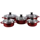 Kit 5 Panelas Craqueadas Casa Dona Vermelha