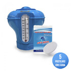 Kit 5 Pastilha Tricloro Cris Água E 1 Flutuador Com Termômetr