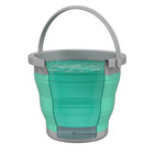 Kit 5 Pçs 4 Balde Retrátil De Silicone 5l 10l Plástico Verde