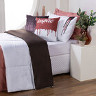 Kit 5 Pçs Edredom Solteiro Linho Hipercal 400 Fios Rosê