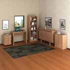 Kit 5 Peças 1 Escrivaninha, 2 Balcões, 1 Estante E 1 Gaveteir