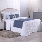 Kit 5 Peças Peseira Almofadas King Percal 300 Fios Azul