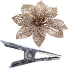 Kit 5 Pendente Borboleta Flores Rose Gold Enfeite Natalino