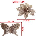 Kit 5 Pendente Borboleta Flores Rose Gold Enfeite Natalino