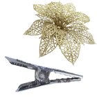 Kit 5 Pendente De Borboletas Flores Dourado Enfeite Natalino