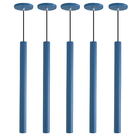 Kit 5 Pendente Luminária Tubo Azul 50 Cm