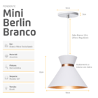 Kit 5 Pendente Lustre Luminária Berlin 15cm Branco