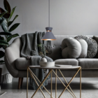 Kit 5 Pendente Lustre Luminária Berlin 15cm Cinza