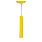 Kit 5 Pendente Tubo Cilindro Amarelo 30cm + Led 6k
