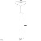 Kit 5 Pendente Tubo Cilindro Azul Metálico 40cm + Led 6k