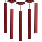 Kit 5 Pendente Tubo Cilindro Cereja 50cm + Led 3k