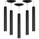 Kit 5 Pendente Tubo Cilindro Preto 40cm + Led 3k