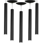 Kit 5 Pendente Tubo Cilindro Preto 50cm + Led 3k