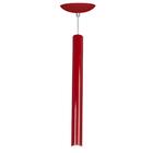Kit 5 Pendente Tubo Cilindro Vermelho 50cm + Led 6k