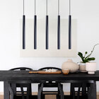 Kit 5 Pendente Tubo Preto 50cm Canopla Única Trilho 1m