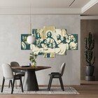 Kit 5 Placa Quadro Decorativo 3d Borda Infinita Santa Ceia 2