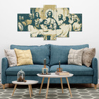 Kit 5 Placa Quadro Decorativo 3d Borda Infinita Santa Ceia 2