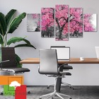 Kit 5 Placa Quadro Decorativo Árvore Cor 3d Borda Infinita -