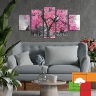 Kit 5 Placa Quadro Decorativo Árvore Cor 3d Borda Infinita -