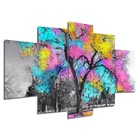 Kit 5 Placa Quadro Decorativo Árvore Cor 3d Borda Infinita -