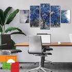 Kit 5 Placa Quadro Decorativo Árvore Cor 3d Borda Infinita -