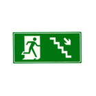Kit 5 Placas de Indicação Saída de Emergência Escada a Baixo
