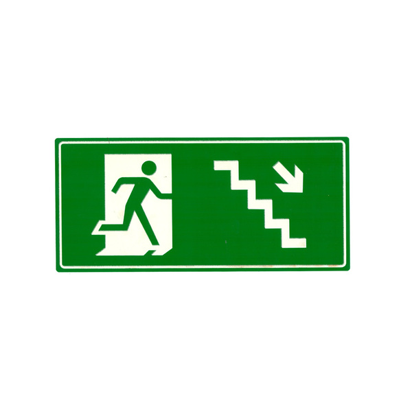 Kit 5 Placas de Indicação Saída de Emergência Escada a Baixo