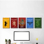 Kit 5 Placas Decorativas Casas Harry Potter