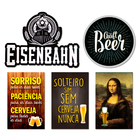 Kit 5 Placas Decorativas Frases Bar Cervejas Vintage