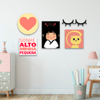 Kit 5 Placas Quadros Decorativos Infantil Menina Frase Sonhe