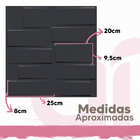 Kit 5 Placas Revestimento Preto Auto Relevo Alevante Decorati