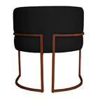 Kit 5 Poltronas Decorativa Luana Base Bronze Pu Preto - Monta