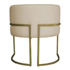 Kit 5 Poltronas Decorativa Luana Base Gold Pu Bege - Montanar