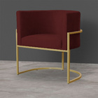 Kit 5 Poltronas Decorativa Sala De Estar Luana Base Gold Sued