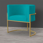 Kit 5 Poltronas Decorativa Sala De Estar Luana Base Gold Sued