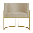 Kit 5 Poltronas Decorativa Sala De Estar Luana Base Gold Sued