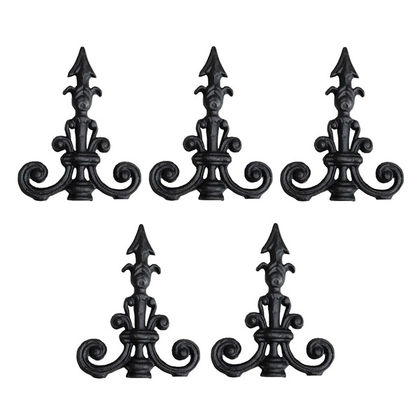 Kit 5 Ponteira Ponta De Lança Ferro N19 Grade Muro 23x18cm