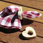 Kit 5 Porta Guardanapo Coração De Madeira Pinus Natural