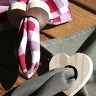 Kit 5 Porta Guardanapo Coração De Madeira Pinus Natural