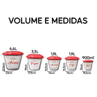 Kit 5 Potes De Mantimentos Com Etiqueta E Tampa De Encaixe -