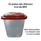 Kit 5 Potes De Mantimentos Com Etiqueta E Tampa De Encaixe -
