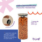 Kit 5 Potes De Vidro Com Tampa Inox Hermético Circular - Tud