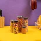 Kit 5 Potes De Vidro Com Tampa Inox Hermético Redondo Mantime